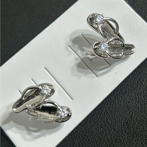 New white gold slipper ear cuff earrings - Hypoallergenic Water resistant